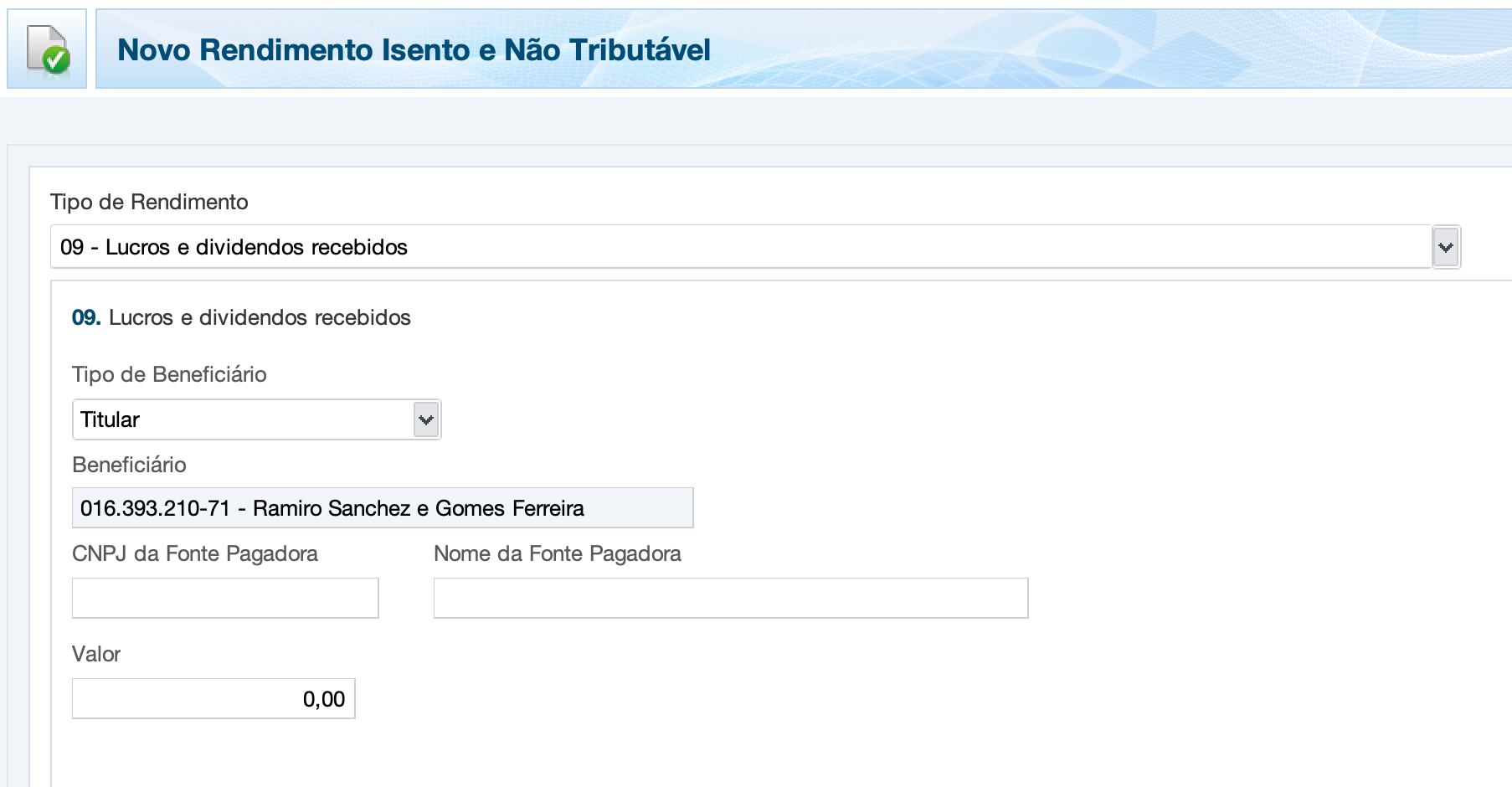 tipo de rendimento de ações no imposto de renda