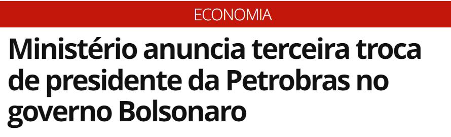 notícia presidente da petrobras