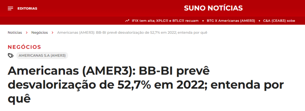 AMER3 despenca