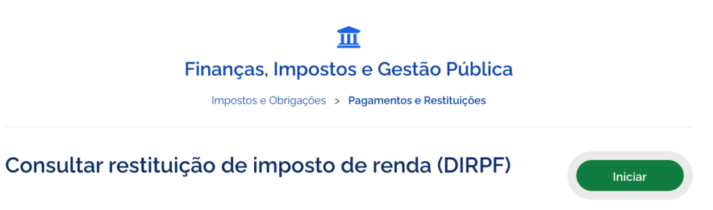 iniciar restituição imposto de renda